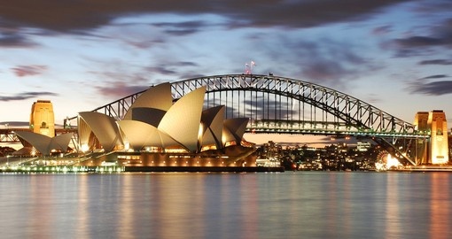 Australia's Sydney Opera House and Harbour Bridge is a must visit on an Australia vacation.