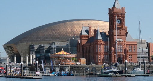Pierhead Building and Wales Millennium Centre, Cardiff Bay