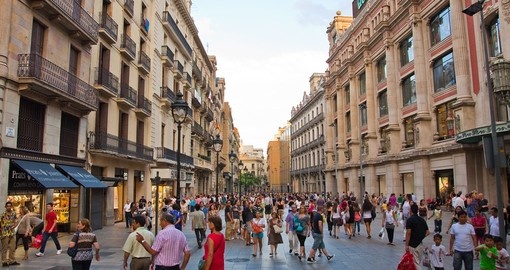 A shopping street in Barcelona