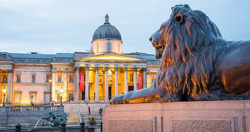 Immerse yourself in the bustling city and culture by spending time traversing Trafalgar Sqaure