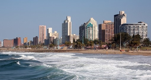 The city skyline and beach are popular photo opportunities on all Durban tours.
