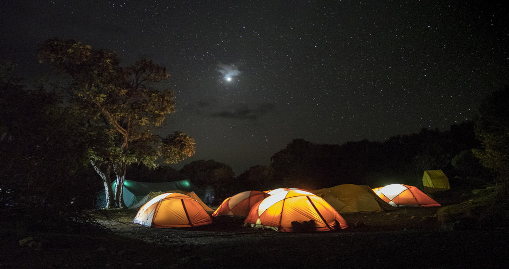 Tents on the Kilimanjaro trek in Tanzania