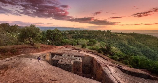 Gaze upon the carved structure of St George Church, a monolithic building in Lalibela