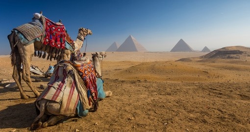 The pyramids of Egypt from the plains of Giza - a must inclusion to be seen on your African trip.
