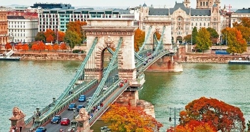 The famous chain bridge in Budapest