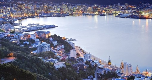 Experience twilight over Wellington Harbour on your next New Zealand tours.
