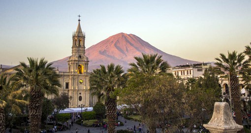 Arequipa, Peru's second largest city is framed by three volcanic peaks