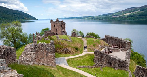 Visit the ruins of Urquhart Castle on Lake Loch Ness