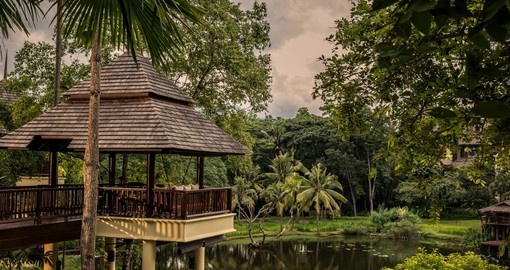 Relax on the Upper Terrace at the Four Seasons Chiang Mai on your trip to Thailand