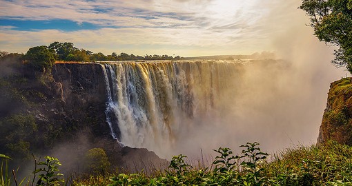More than more than five hundred million cubic metres of water flow over Victoria Falls per minute