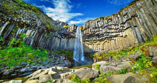 Experience amazing Svartifoss (Black Fall) in Skaftafell National Park during your next Iceland tours.