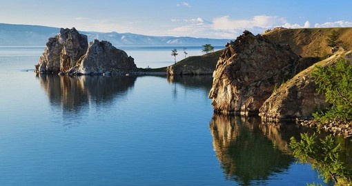 Cape Burhan and Shaman Rock on Olkhon Island - Baikal Lake - a popular inclusion on Siberia tours.