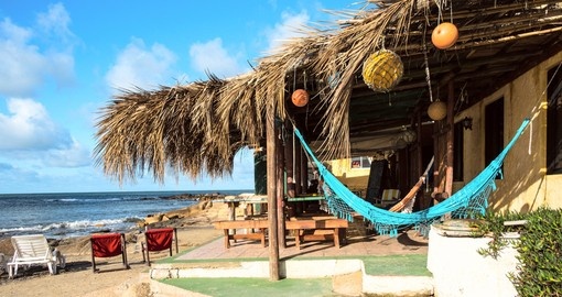 Bungalows and hammocks in Cabo Polonio