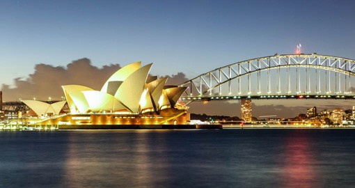 The skyline over Sydney's Opera House and Harbour Bridge
