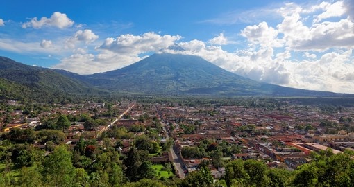 Antigua viewed from Cerro de la Cruz with the Volcano de Agua