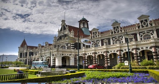 See the Dunedin Railway Station during your New Zealand vacation.