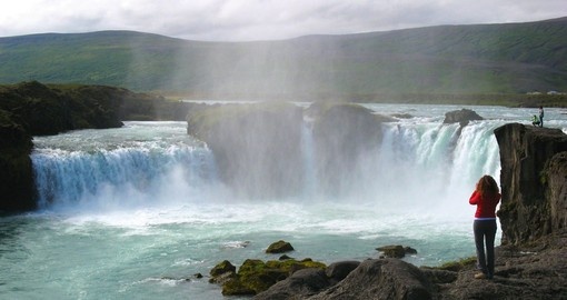 The Famous Godafoss Waterfall in Iceland