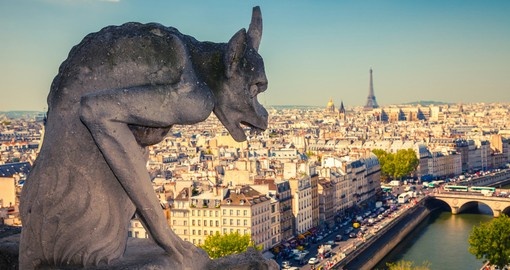 Gargoyle on top of Notre Dame Cathedral