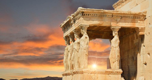 The six Caryatids of Erechtheion support the roof of the  most sacred temple on the Acropolis