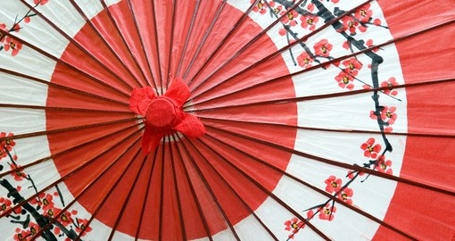 A traditional and decorative Japanese umbrella