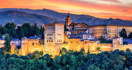 Visit a piece of history at The Alhambra of Granada, one of the best-preserved Islamic palaces remaining