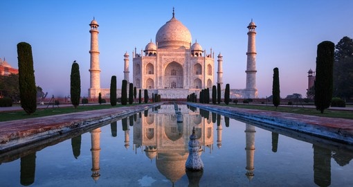 Capture the stunning beauty of the Taj Mahal, a UNESCO site admired for its architectural mastery