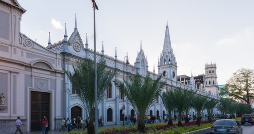 Palace of the Academies is a neo-gothic building at Avenida Universidad