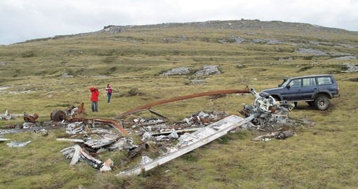 A helicopter wreck from the War of 1982