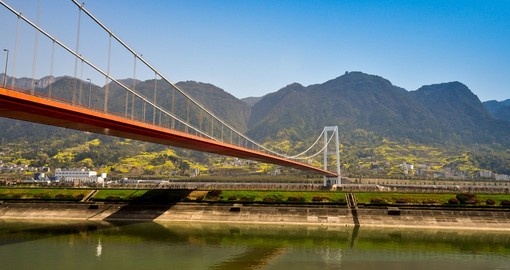 Bridge over the Yangtze River near the three gorges dam
