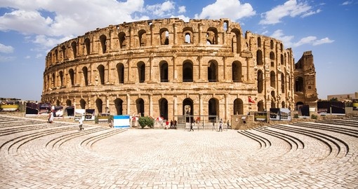 When traveling to Tunisia see the ruins of the largest colosseum in North Africa - El Djem