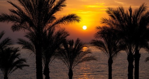 The rising sun over the Red Sea