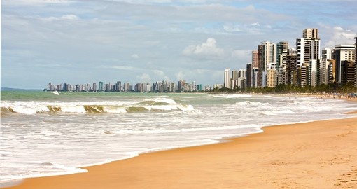 Boa Viagem Beach in Recife City – always a great time to relax and sunbath while on your Brazil vacation