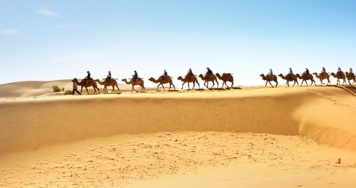 A desert caravan in Tunisia