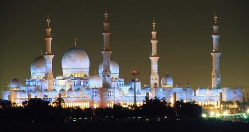 Abu Dhabi's skyline at night