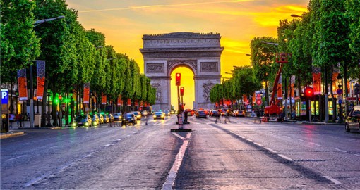 Standing at the western end of the Champs-Élysées, The Arc de Triomphe was inspired by the Roman Arch of Titus