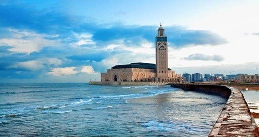 Hassan II Mosque in Casablanca is seen on your Morocco Tour