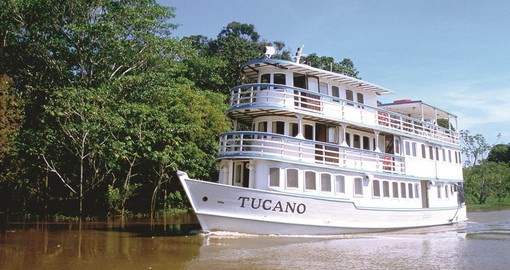The M/Y Tucano is designed to voyage deep into the Rain Forest of the Amazon
