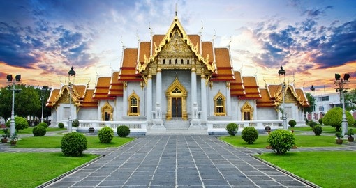 The Marble Temple in Bangkok is a architectural marvel that would astonish anyone on their Thailand Vacation