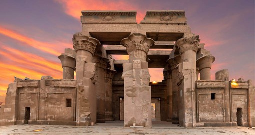 The double Kom Ombo temple was dedicated to Sobek the crocodile god and Horus the falcon-headed god