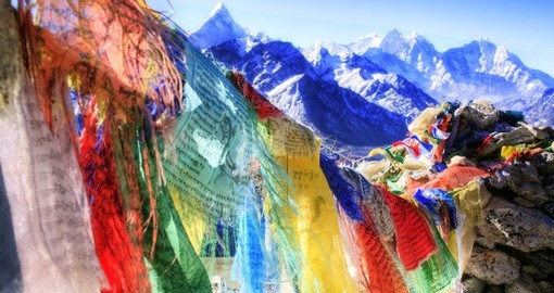 Prayer flags - commonly seen throughout all Bhutan vacations