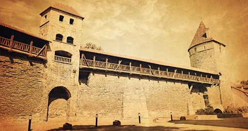 Old photo of fortification towers