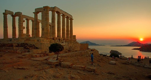 The Doric Temple of Poseidon at Cape Sounion dates from 440 BC