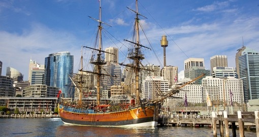 The replica of James Cooks HMS Endeavour - a great photo opportunity on your Australia vacation.