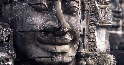 A Buddha Face at Angkor Wat - a great photo opportunity on all Angkor Wat tours.