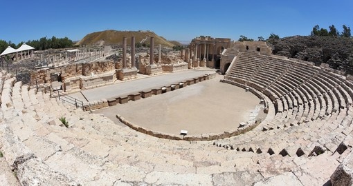 Magnificently preserved Roman amphitheater in Beit Shean