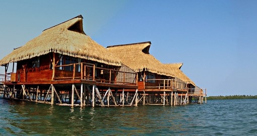Holiday chalets in the Inhambane Lagoon, Mozambique