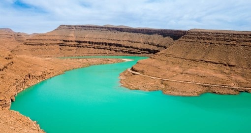 See the turquoise water of the Ziz River during your Morocco Vacation package