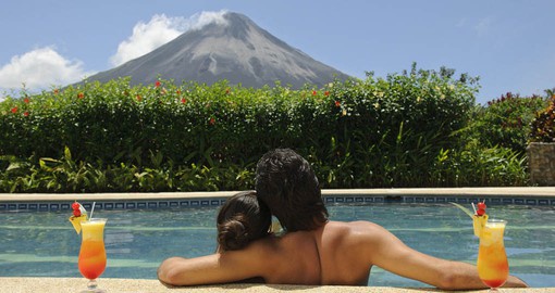 Relaxing in the shadow of the Arenal Volcano