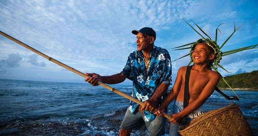 Beach Fishing with the locals is a fun thing to do on all Cook Islands vacations