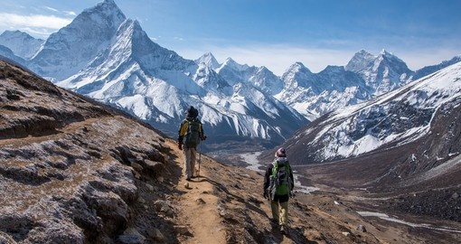 Trekkers make their way to the famous Mount Everest and enjoy the high altitude climb on their Nepal Tours